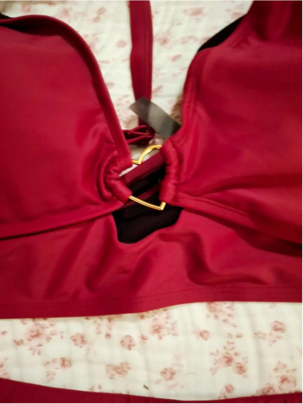 Torrid Red Bikini Swimsuit 5X with Gold Heart Detail nwt beachwear cruise resort - Picture 9 of 10